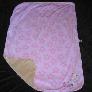 JUST BORN I LOVE HUGS MONKEY FLORAL SHERPA BLANKET